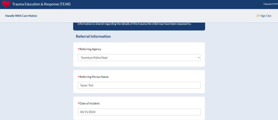AIU TEAR Application